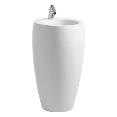 Laufen Freestanding washbasin, with concealed overflow, ceramic waste cover H8119724001091