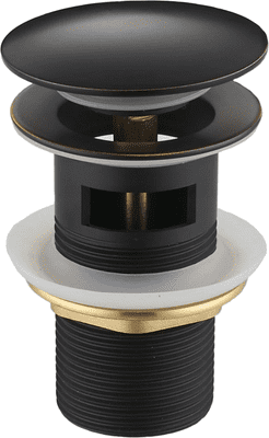 Mexen click-clack round with overflow, black antique - 79920-79