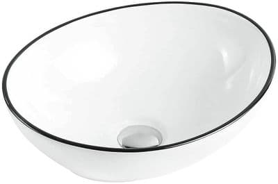 Mexen Elza, washbasin 40x33cm , white/black - 21014007