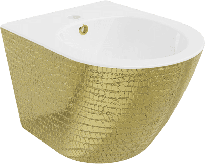 Mexen Lena hanging bidet, white/gold scale pattern - 35224808