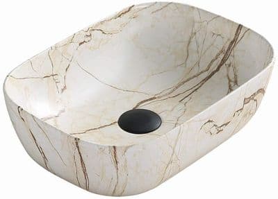 Mexen Rita, washbasin 45 x 32 cm, beige stone - 21084592