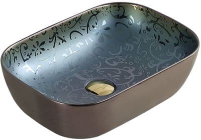 Mexen Rita, washbasin 45 x 32 cm, brown/green - 21084556
