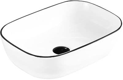 Mexen Rita, washbasin 45 x 32 cm, white/black rant - 21084507