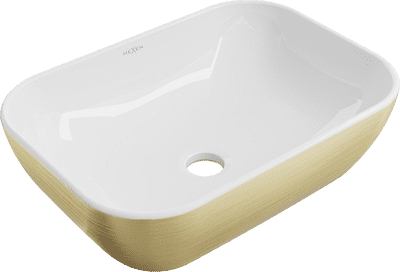 Mexen Rita, washbasin 45 x 32 cm, white/gold lines - 21084553