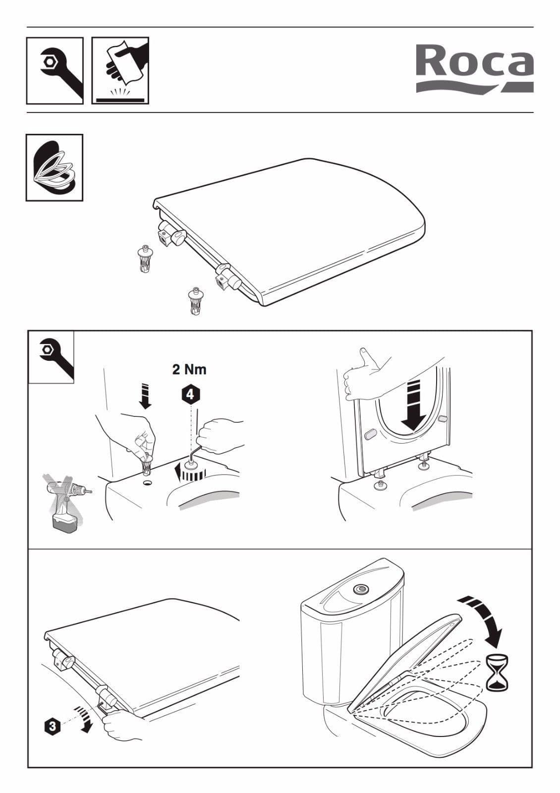 ROCA HALL WC Toilet Seat & Cover with Soft Closing Hinges 801622004 White