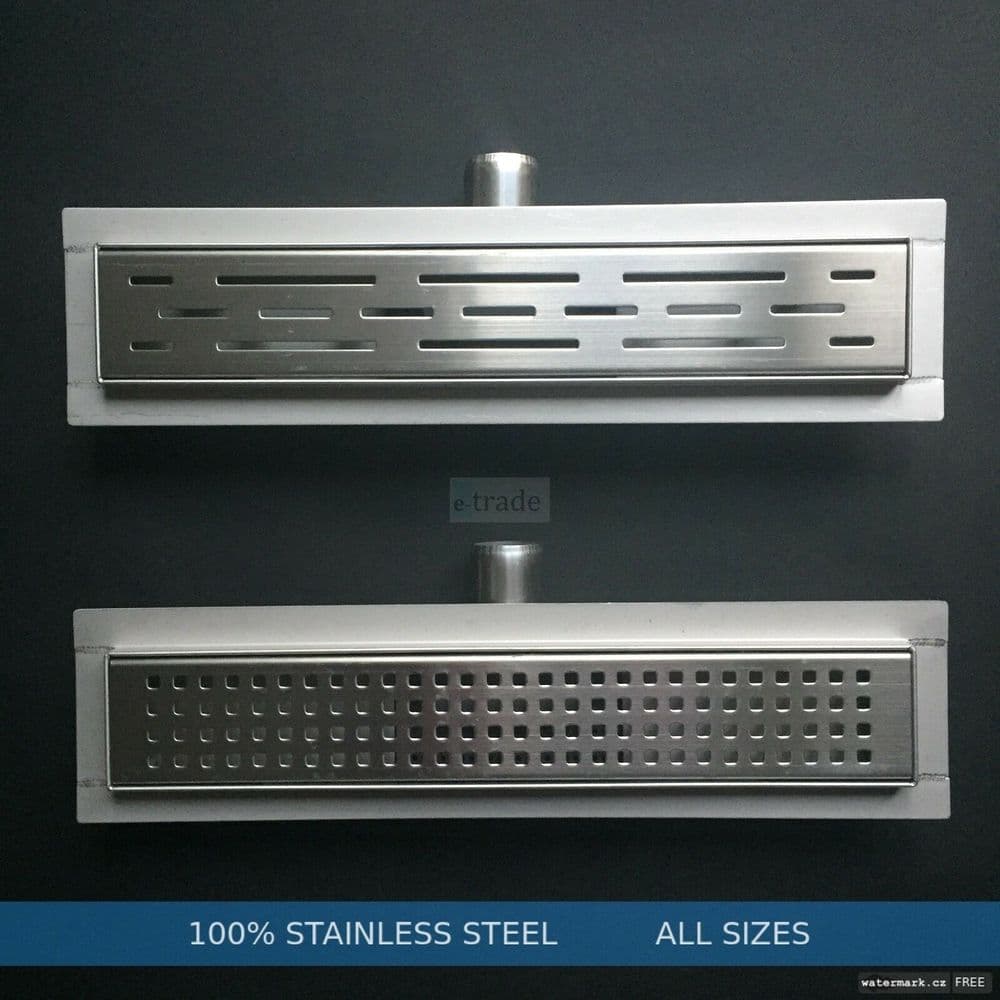 STAINLESS STEEL LINEAR FLOOR SHOWER DRAIN WET ROOM BATHROOM CHANNEL