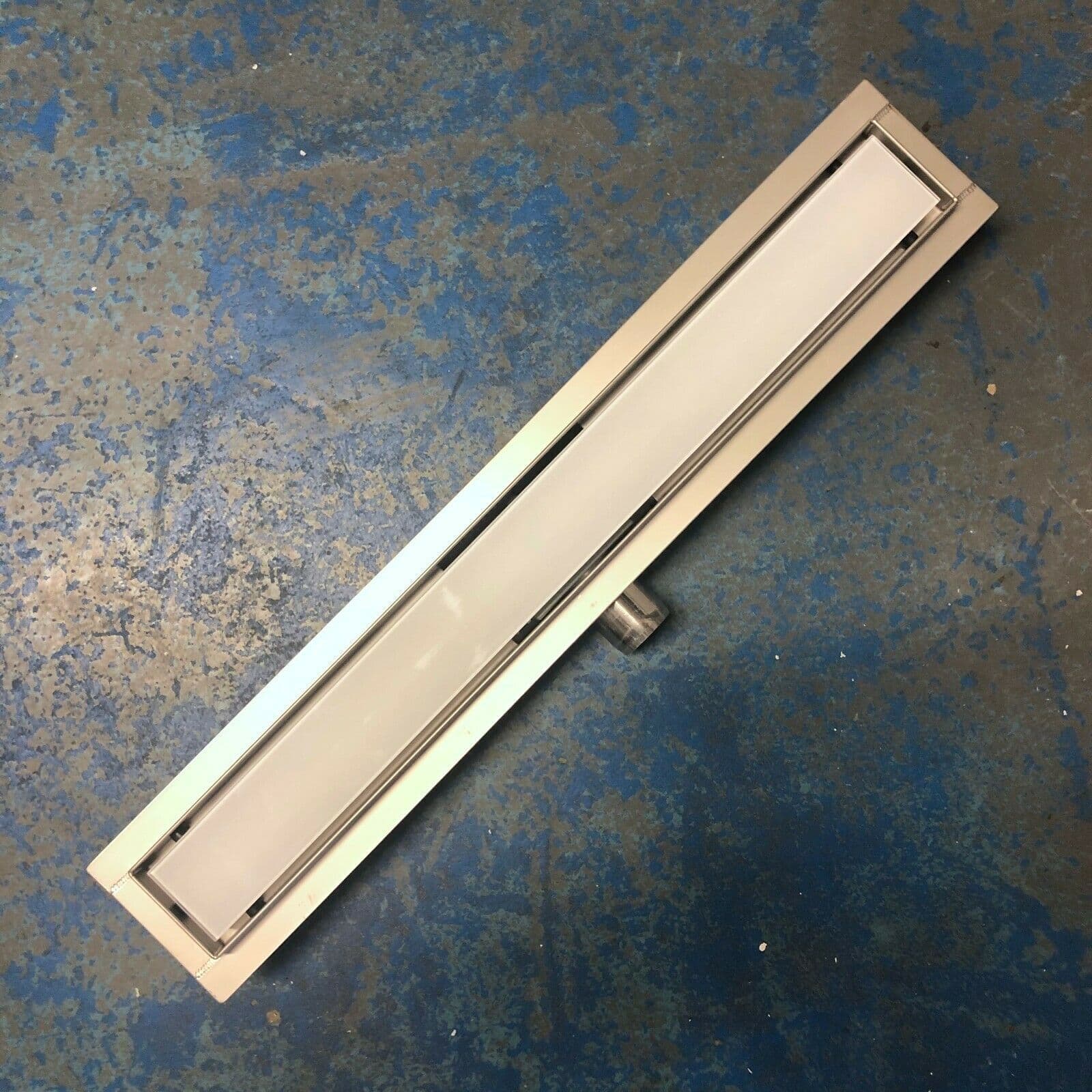 STAINLESS STEEL LINEAR GLASS TOP SHOWER DRAIN BATHROOM CHANNEL GULLY