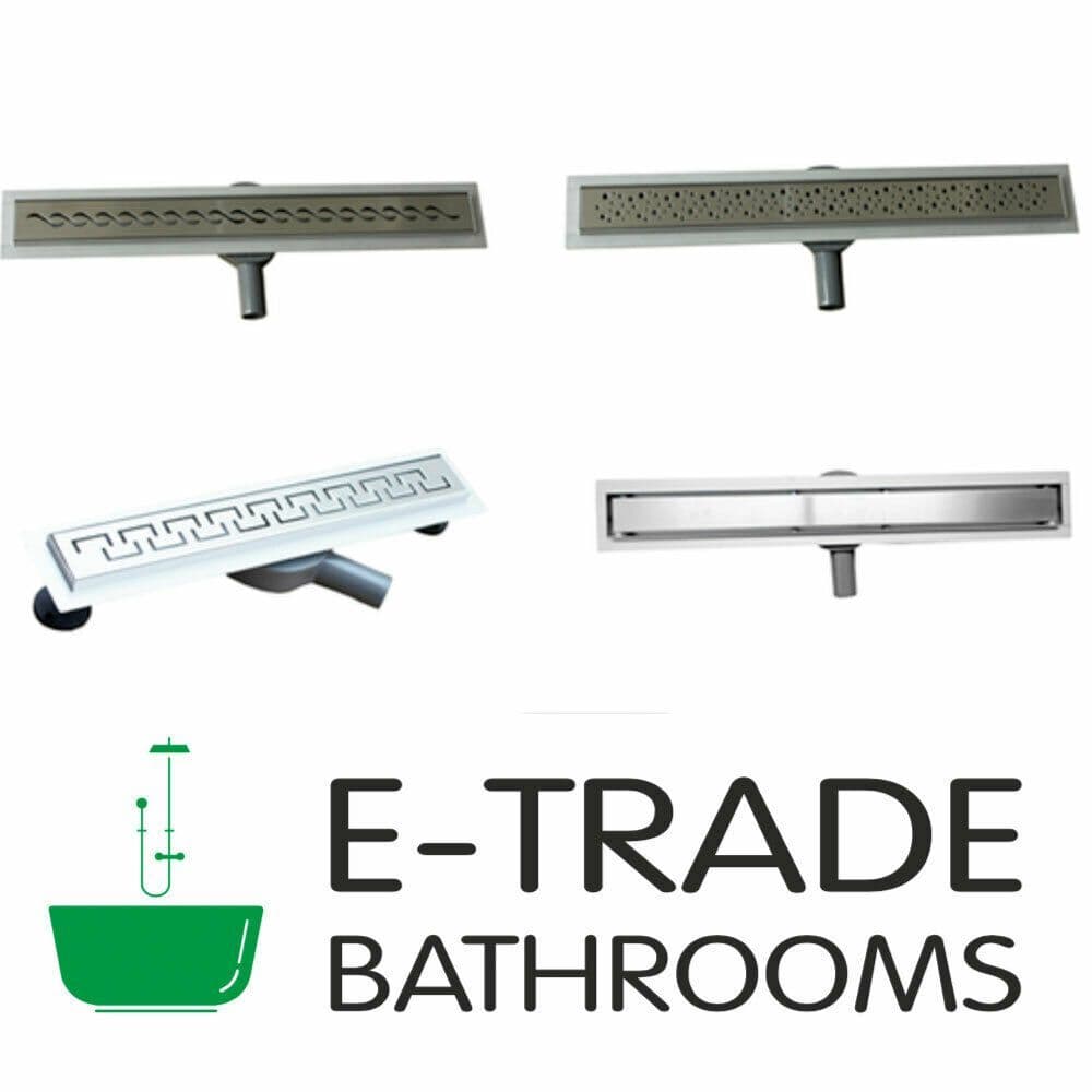 STAINLESS STEEL LINEAR SHOWER DRAIN WETROOM BATHROOM GULLY 360 ROTATING