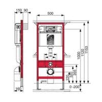 TECE TOILET FRAME  GLASS FLUSH PLATE   WALL HUNG COMPACT RIMLESS WC SOFT CLOSING