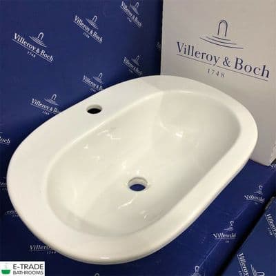VILLEROY & BOCH O.NOVO DROP IN WSH BASIN 41615601 OVAL BUILT IN BOWL
