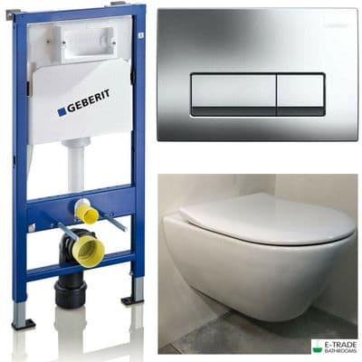 Villeroy & Boch Subway Rimless Toilet +Soft Slim Seat+GEBERIT UP100 WC Frame+Plate