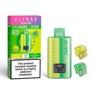 Elfbar Dual 10k - Rechargeable Disposable Pod Device - Green Edition - FROM £9.95