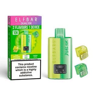 Elfbar Dual 10k - Rechargeable Disposable Pod Device - Lemon Edition - FROM £9.95