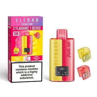 Elfbar Dual 10k - Rechargeable Disposable Pod Device - Raspberry Edition - FROM £9.95