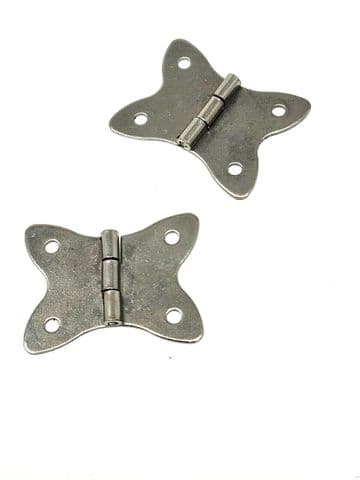 2 x Hinges Box 38x30mm Jewellery Wooden Box Butterfly Silver Colour C098