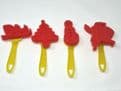 4 Foam Dabbers Sponge Decoration Shapes Christmas For Children Painting Fun