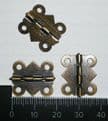 4 x Antiqued Hinges Box 20x17mm Dollhouse Jewellery Wooden Box Butterfly C003