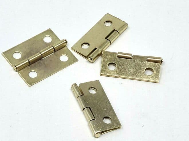 4 x Hinges Box 17x15mm Dollhouse Jewellery Wooden Box Butterfly Gold Colour C095