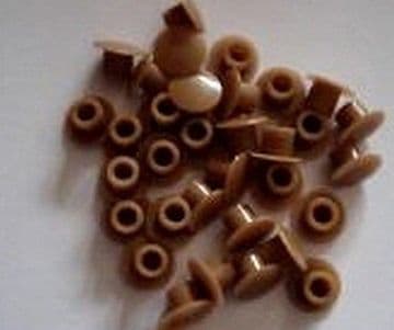 50 Light Brown Plastic 5mm Kitchen Cabinet Hole covers Caps FREEPOST