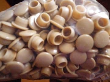 50 Light Oak Plastic 8mm Kitchen Cabinet Hole covers Caps