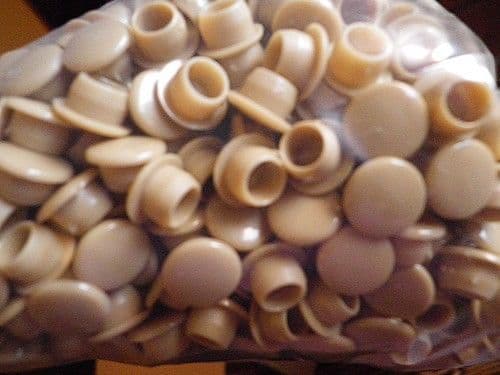 50 Light Oak Plastic 8mm Kitchen Cabinet Hole covers Caps