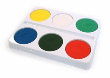 6 Extra Large Watercolour Blocks & Plastic Palette Kids Watercolour Paint Z1021