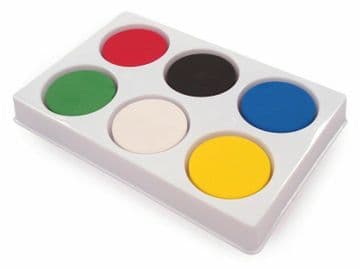 6 Large Water Colour Paint Blocks in a Strong 6 Well Palette childrens craft