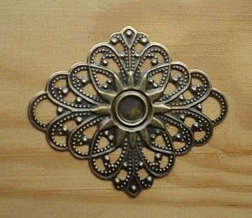 8 x Antique Filigree Centres 47x40mm Jewel Wooden Box Embellishment Aged C084
