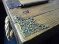 8 x Antique filigree corner 37x37mm Jewelery wooden box embellishment aged D017