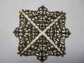 8 x Antique filigree corner 37x37mm Jewelery wooden box embellishment aged D017