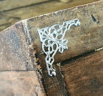 8 x Silver Colour Filigree Corner 35x35mm Jewel Wooden Box Embellishment C030