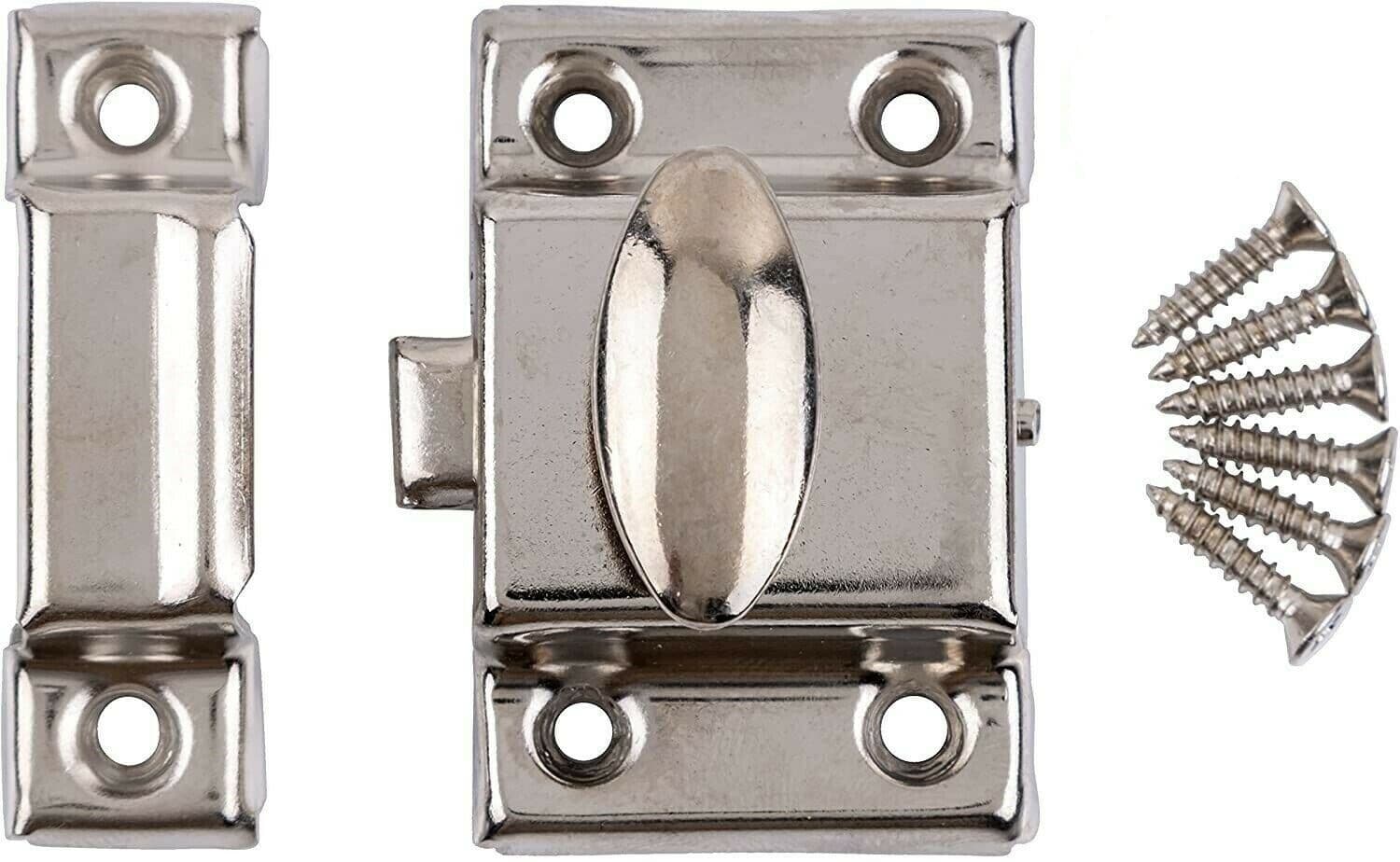 Chrome Finish Cupboard Cabinet Door Thumb Turn Catch Latch Lock ...