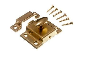 CUPBOARD TURN CATCH LATCH 55MM EB BRASS PLATED WITH SCREWS CEN028