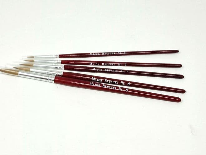 Handmade Sable Artist Paint Brushes Pack of 5 Sizes 0,2,4,6,8