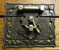 Lock Clasp Box Closer Latch Hasp Ornate c/w Screws Bronze Finish C035