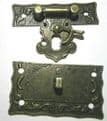 Lock Clasp Box Closer Latch Hasp Ornate c/w Screws Bronze Finish C035
