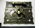 Lock Clasp Box Closer Latch Hasp Ornate c/w Screws Bronze Finish C035