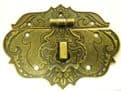 Lock Clasp Box Closer Latch Hasp Ornate c/w Screws Bronze Finish C036