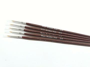 Major Brushes Extra Fine Detail Paint Brush Set of 5 Size 000 for Model Making