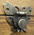 NEW Lock clasp box closer latch hasp ornate butterfly antique bronze finish C082