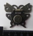 NEW Lock clasp box closer latch hasp ornate butterfly antique bronze finish C082