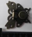 NEW Lock clasp box closer latch hasp ornate butterfly antique bronze finish C082