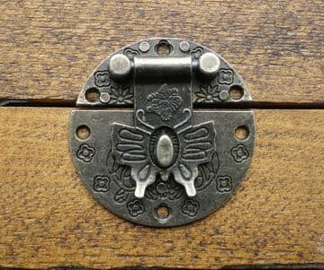 NEW Lock clasp closer latch hasp ornate c/w screws antique bronze finish C068