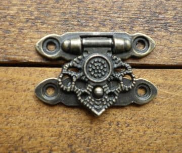 NEW Lock clasp closer latch hasp ornate c/w screws antique bronze finish C069