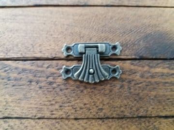 NEW Lock clasp closer latch hasp ornate c/w screws antique bronze finish C109
