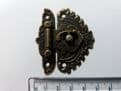 NEW Lock clasp closer latch hasp ornate c/w screws antique bronze finish C110