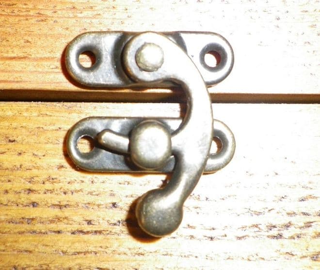 NEW Pair of large buckle clasps box closer latch ornate bronze finish C053