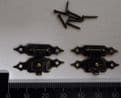 NEW Pair of metal buckles catches latches for small box etc antique finish C011