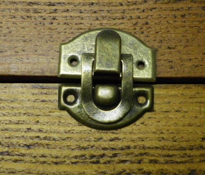 NEW Pair of metal buckles catches latches for small box etc bronze finish C026