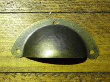 NEW Pair of Small Metal shell drawer pull handles antique brass finish C057